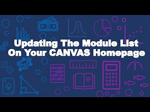 Updating The Module List on Your CANVAS Homepage