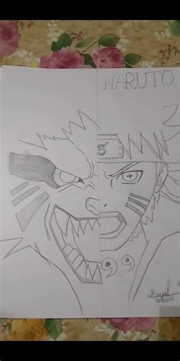 Drawing of Naruto six paths sage mode with kurama #naruto #shorts