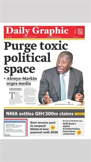 Newspaper Headlines: Thursday, June 13, 2024 | Okay 101.7 FM
