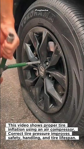 Air Compressor Tire Inflation #CarCare #TireSafety #AutoMaintenance