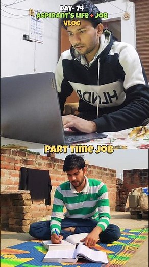 Aspirant's Life Vlog- Day 74 | Daroga Dream + Part Time Job| Daily Study Routine & Hard Work #shorts