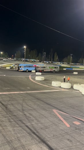 3.2K views · 7.3K reactions | Pushing and popping tires the bus races are on! | Evergreen Speedway | Facebook