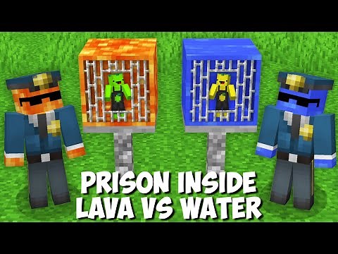 LEMON and LIME went to LAVA VS WATER PRISON in Minecraft ! HOW TO ESCAPE FROM PRISON ?