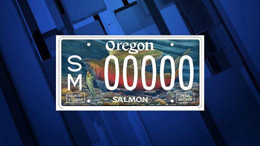 Oregon's classic salmon license plates are getting a new look