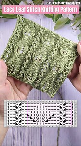 Lace Leaf Stitch Knitting Pattern #knittingpattern #lacestitch #leafstitch #knitting #handmade #DIYknitting | Free Knitting Patterns