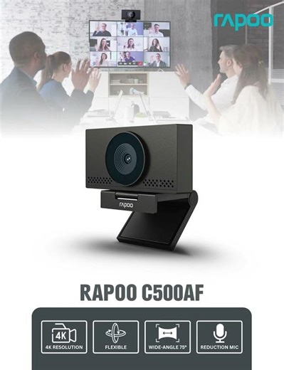 RAPOO C500AF កម្រិតច្បាស់ 4K អាចប្រើប្រាស់គ្រប់តម្រូវការ គុណភាពល្អ ជាមួយនឹងការធានារយៈពេលមួយឆ្នាំ