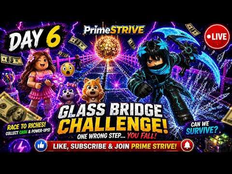 🔴 LIVE | ROBLOX ULTIMATE GLASS BRIDGE CHALLENGE! (DAY 06) 😱 #robloxlive #shortslive #roblox
