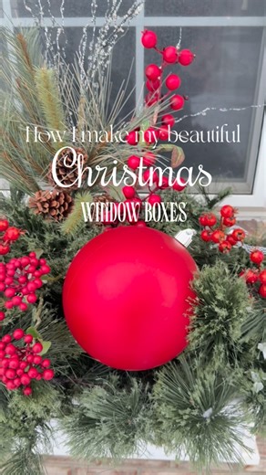 FullofHartMama on Instagram: "DIY Christmas Window Boxes This year I wanted our windows to glow, so I put together the easiest (and prettiest!) holiday window boxes using garland, pinecones, cranberries, and oversized bulbs. Trust me, this is the simplest tutorial to make your home feel instantly festive and cozy. 🎄❤️ #DIYChristmasDecor #HolidayHomeVibes #FestiveWindowBoxes #DeckTheHallsDIY #CozyChristmasAesthetic"