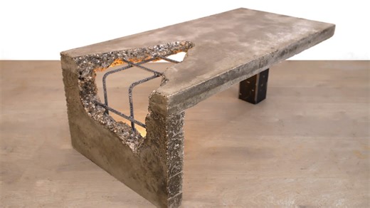 I built a stunning concrete coffee table! 🌟