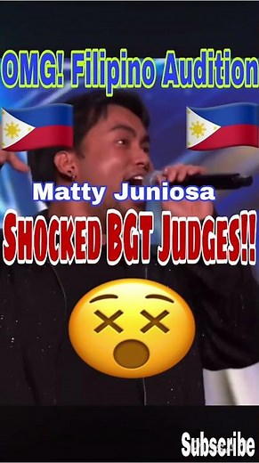 Omg! Matty Juniosa Shocked BGT judges! #audition #bgt #filipinosinger #trendingshorts #coversong