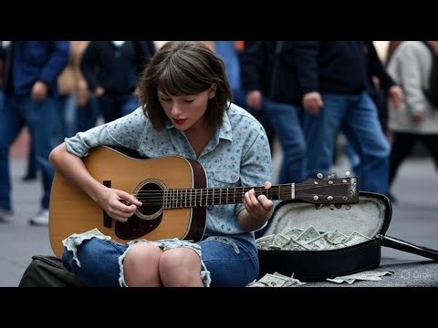 Taylor Swift WORKS as Street Musician — Earns Money for Homeless Shelter