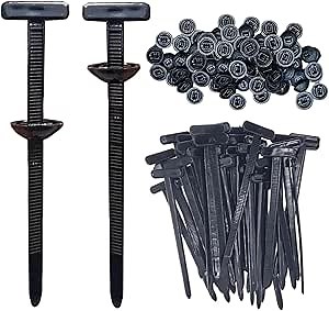 Nylon Universal Cable Tie Buckle, 2025 New Heavy Duty Self-Locking Zip Ties Rivet, Multipurpose Plastic Cable Ties Buckle, Nylon Zipper Clips Fasteners Tie for Car Daily Repair (50)