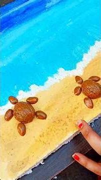 DIY Sea Turtle Art 🐢 Using Walnut Shells 🐚🌊 #turtle #diy #sea #beach#pistashellart #creativel#craft