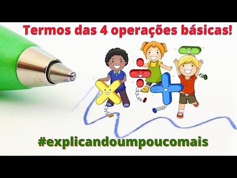 Aula de Matemática - Termos das 4 operações Básicas - Adição, Subtração, Multiplicação e Divisão.