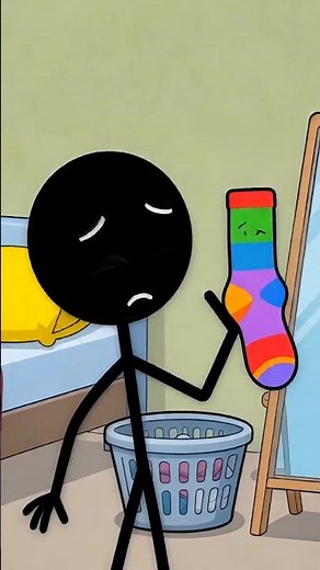 The Missing Sock Was on His Head! 😂🧦 | Funny Stick Figure Animation #shorts