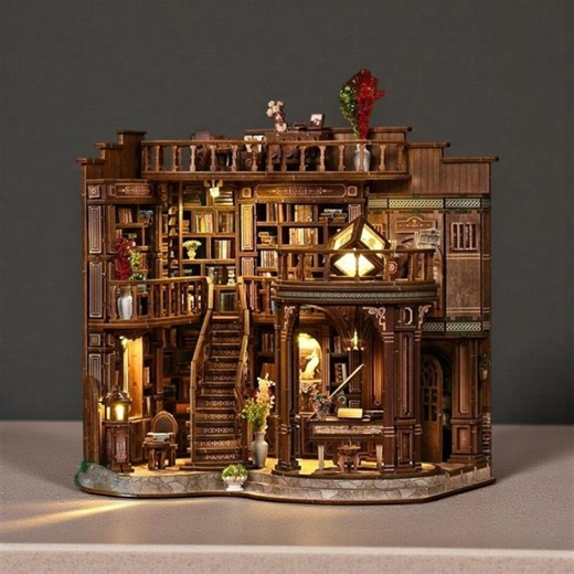 Dreamy Book Hall DIY Book Nook Kit With LED Lights, Miniature Library Rolife, 3D Wooden Puzzle Bookshelf Insert for Book Lovers - Etsy Australia