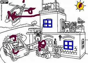 lego police sta coloring page, printable lego police sta
