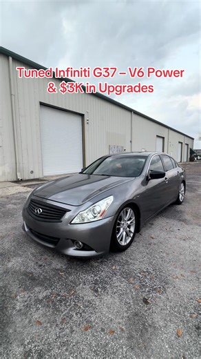2013 Infiniti G37 with the legendary 3.7L V6 and about $3,000 in performance upgrades. Performance exhaust, adjustable sport suspension, cold air intake, and RS performance chip with 4 driving modes. This car sounds amazing and drives even better. Available now at X-Car LLC in Florida. #InfinitiG37 #TunedCars #V6Power #SportSedan #XcarLLC