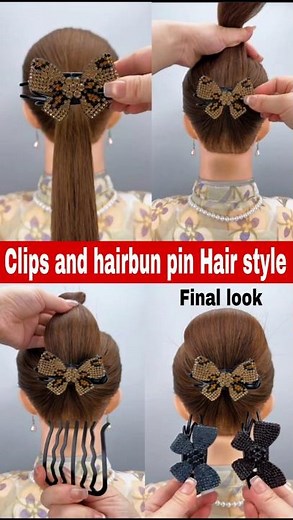 bridal stylish hairbun clips for hair accessories #hairstyle #hairstyles #hairfashion