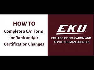 Completing a CA1 Form for Rank and/or Certification Changes