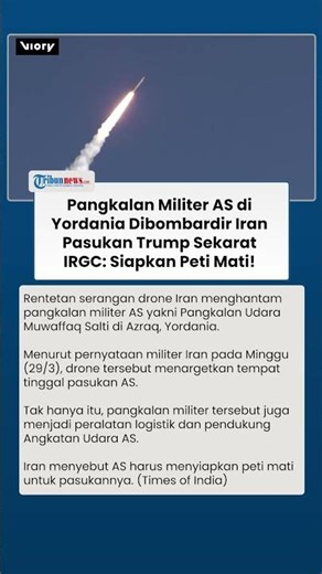 Pasukan AS Sekarat Dirudal Iran, Pangkalan Militer di Yordania Meledak, IRGC: Siapkan Peti Mati!