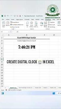 Create a Digital Clock ⏰ in Excel using VBA Coding! 🖥️✨ #vba #exceltips #DigitalClock