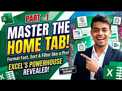 “Mastering the Home Tab in Excel” | Home tab Excel in Hindi 💥