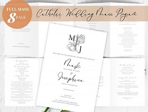 Catholic Wedding Mass Program Booklet (full Mass), Bifold Catholic Wedding Program Template, Monogram Wedding Mass Program, Catholic Liturgy - Etsy