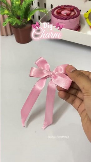 Make a Bow Bag Charm 🎀 | Easy DIY Keychain Idea #pinterestinspo #aestheticdiy #diy #viral #shorts