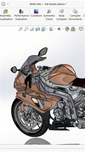 Bike 3D Design in SolidWorks | Quick CAD Modeling #shorts