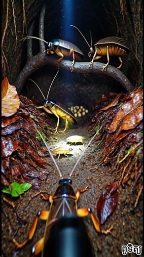 This is what a burrowing cockroach sees underground #insects #explore #shorts