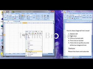 Diagonal line in ms excel draw how to