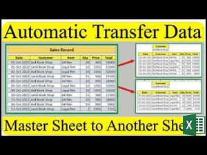 Transfer Data From Master Sheet to Multiple Sheets automatically in Excel | Data transfer tip