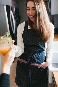 Reversible Women's Apron: Indigo Star Japanese Cotton Pinafore With Pockets - Etsy