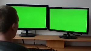 Man Works On Computer Green Screen Stock Footage Video (100% Royalty-free) 5911958 | Shutterstock