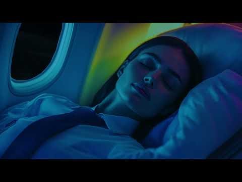 DARK Private Jet Airplane Brown Noise Ambience | Flight Map | Sleeping, Reading, Studying