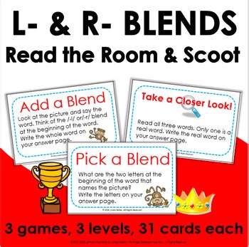L Blends & R Blends Decoding Games - Scoot & Read the Room Phonics