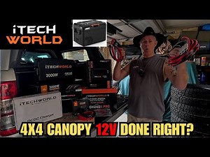 DIY CANOPY 12V Lithium Battery System & Gear review! iTECHWORLD Complete 4WD/Caravan setup ⚡