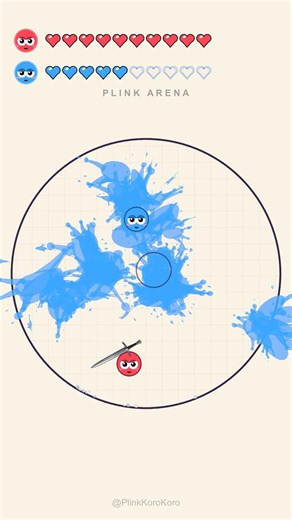 POIN 🔴 vs 🔵 KORO — Blades Only — Last Splash Wins! #ballbattle #plinkarena #satisfying