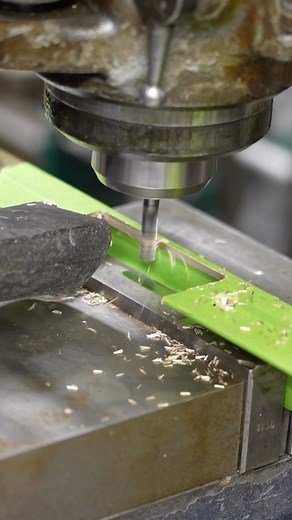 Watch your stick out!! I didn’t realize my bit had been sliding out of the collet while milling the other two hinge pockets in this brass… luckily it only kissed the back of the jaw (and the bit is carbide) so no harm no foul. That second pass made this slot perfect and the DRO sure helped! #make #maker #mill #bridgeport #millingmachine #brass #endmill #makeeverything #fail #vise #hardware #millwork #custom | Make Everything