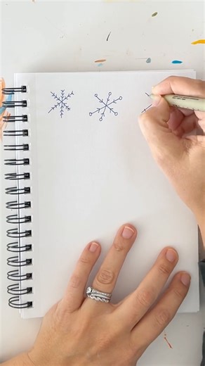 Simple Snowflake Doodles #dailyart #easyart