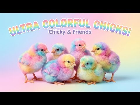 Ultra Colorful Rainbow Baby Chicks – Realistic Cute Animals for Kids & Toddlers | Chicky & Friends