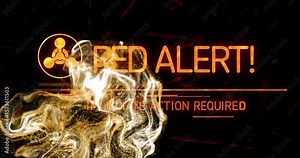 Emerging hazard starting gold smoke unveiling RED ALERT IMMEDIATE ACTION REQUIRED signaling urgency