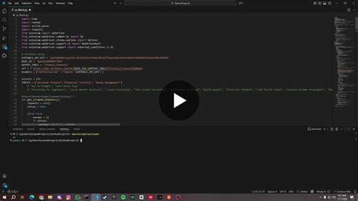Python YouTube Scraper with Selenium for Podcast Outreach | Sameer Javaid posted on the topic | LinkedIn