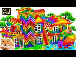 Satisfying and Relaxation with Magnet Balls | ASMR Build Garden Villa Has Rainbow Slide & Fish Tank