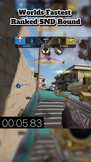Worlds Fastest CODM Ranked SND Round #codm #codmcollateral #codmobile #shorts #viral