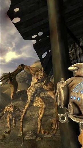 I didn't think I could escape Harper's Shack, but the Alien Blaster saved me #fallout #newvegas