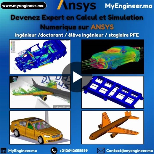 #ansys #simulationnumerique #cfd #fea #ingenieri #mecanique #automobile #aeronautique #formationenligne #myengineer | MyEngineer.ma