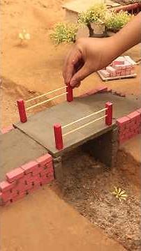 DIY Mini Bridge construction using brick cement