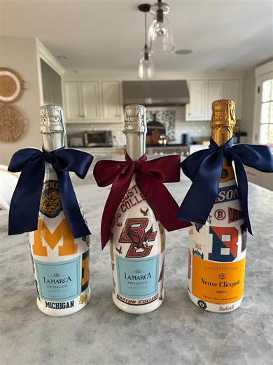 Hand Painted and Decoupaged Custom College Graduation or Acceptance Bottle - Etsy